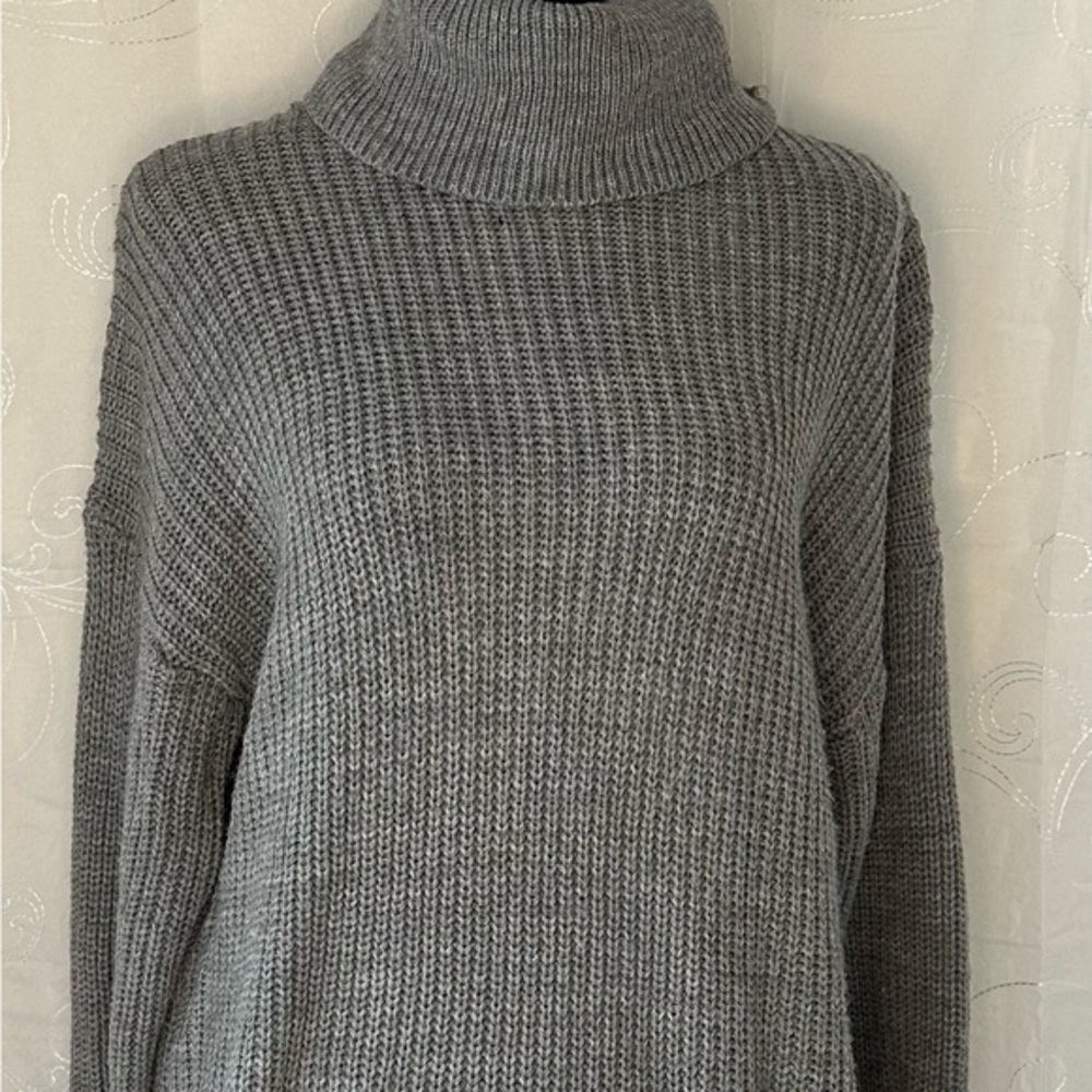 Vine and Love Gray Long Sleeve Sweater Dress